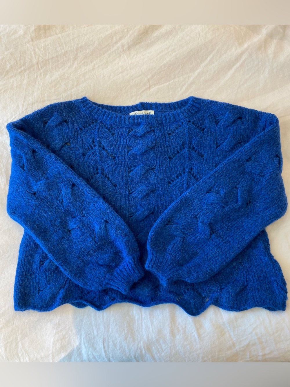 NWT Free People Forever Yours SoftSpun Angora Wool Cropped Sweater Small - Picture 4 of 7